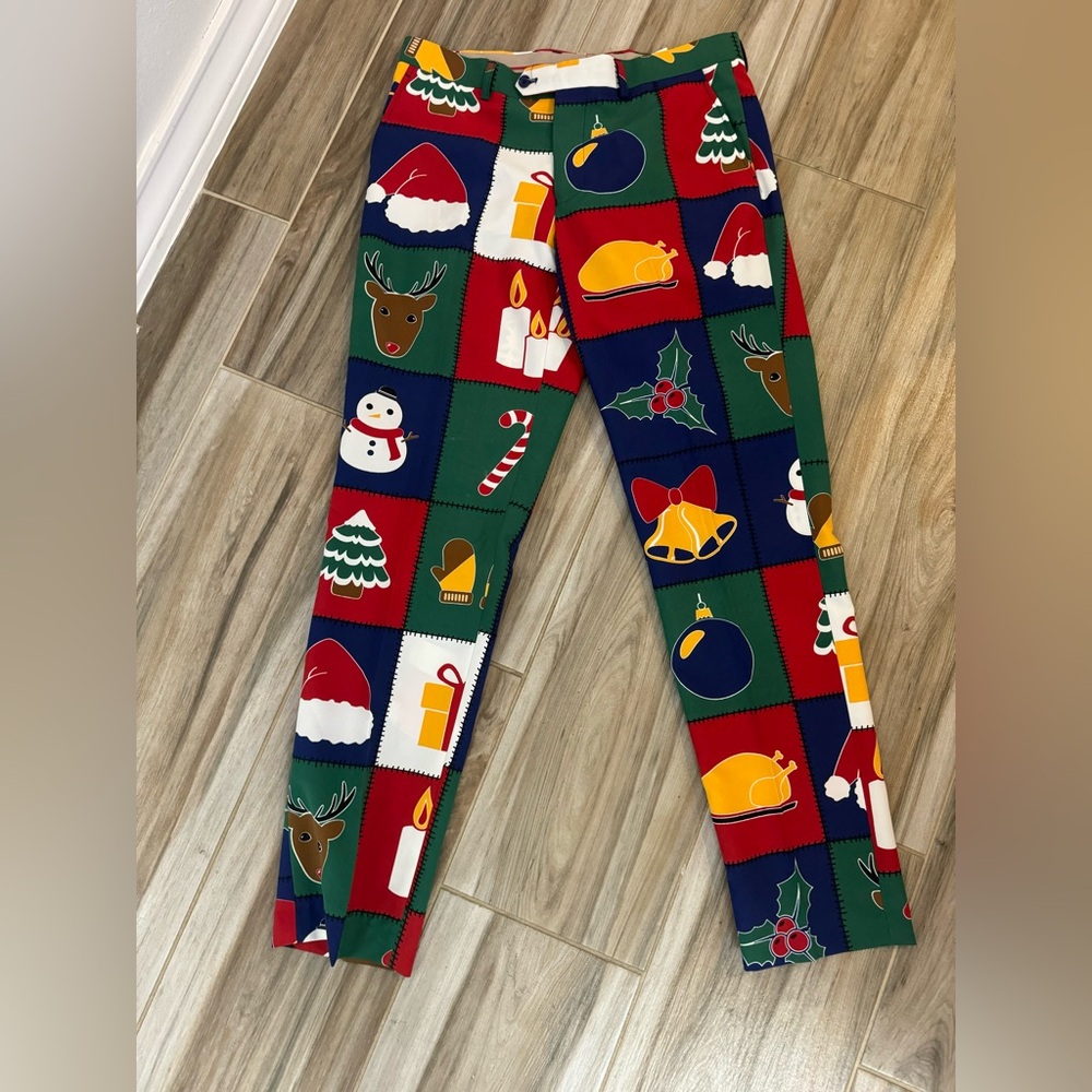 OppoSuit Men's Christmas Suit Pants -Piece Size 42 Holidays